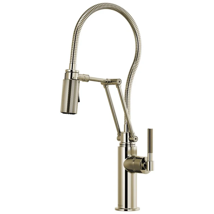 Kitchen Faucet Litze with Finished Hose 1 Round Lever ADA Brilliance Luxe Gold 1.8 Gallons per Minute - Frankwebs