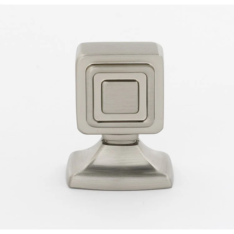 Knob Cube Square Satin Nickel Brass 7/8 Inch 1-3/8 Inch 1-1/16 Inch - Frankwebs