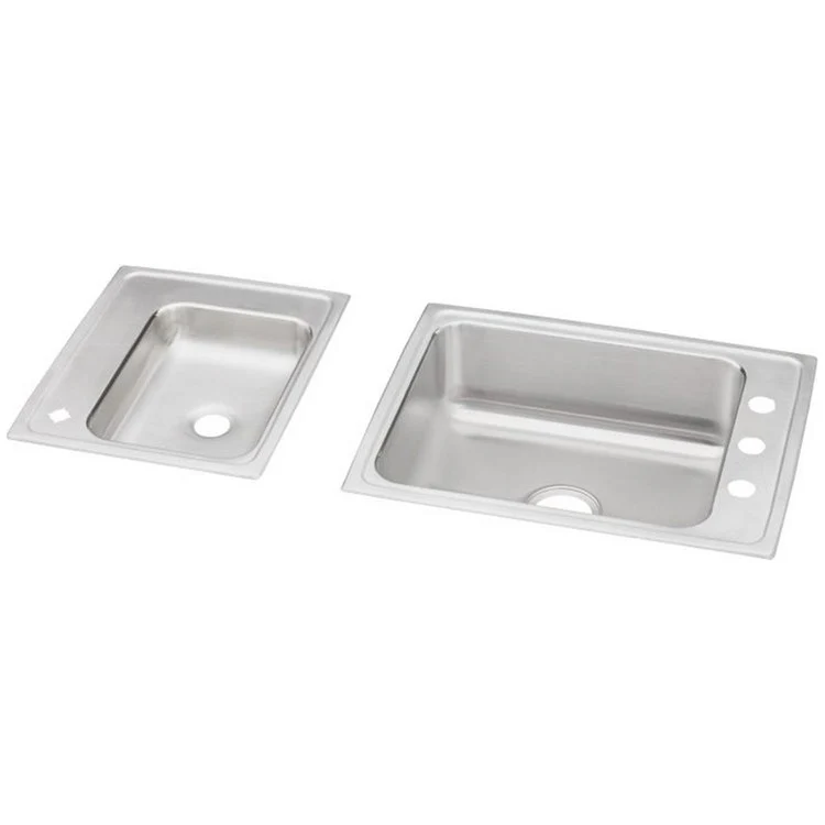 Classroom Sink Lustertone 41 x 19.5 Inch Double Bowl Left 4 Hole Lustrous Satin Drop-In Minimum Cabinet Size 45 Inch 7-5/8 Inch 18 Gauge Side and Bottom Pads 64090008 Mounting Hardware for Countertops Up to 3/4IN - Frankwebs