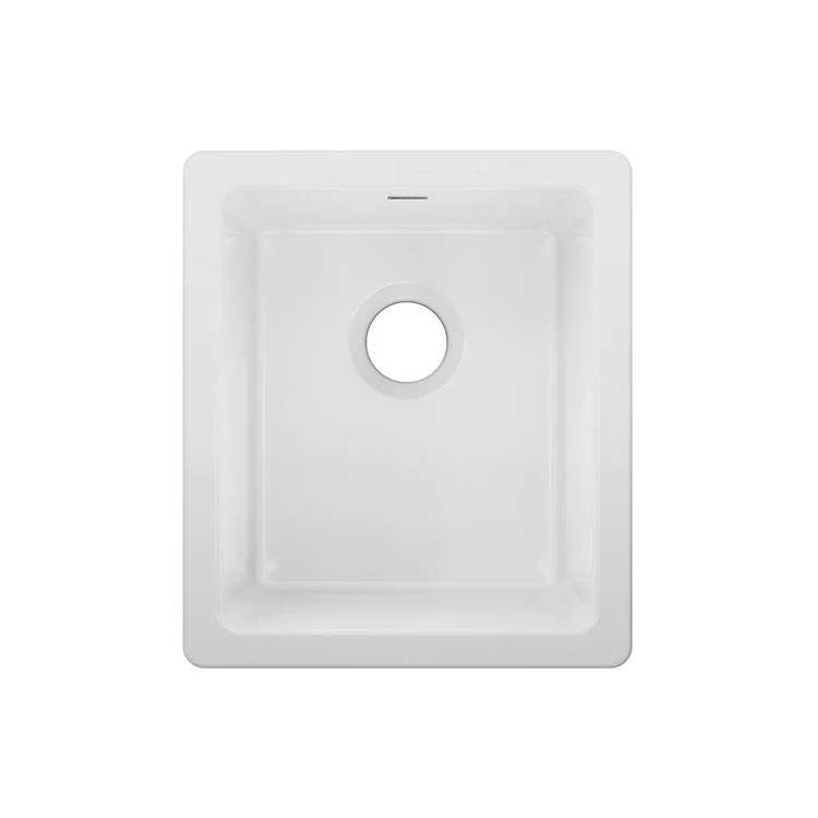 Bar Sink Fireclay 16 x 19 Inch Single Bowl Kitchen White Undermount Rectangle Drain Size 3-1/2 Inch - Frankwebs