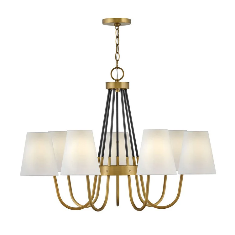 Chandelier Aston 1 Tier Large 7 Lamp Heritage Brass 60 Watts 31-1/2 x 31-1/2 x 27-3/5 - Frankwebs