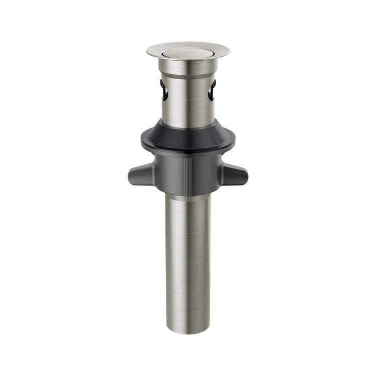 Pop-Up Drain Metal Push with Overflow 7-15/16 Inch Brilliance Stainless Metal for Sinks with Overflow - Frankwebs