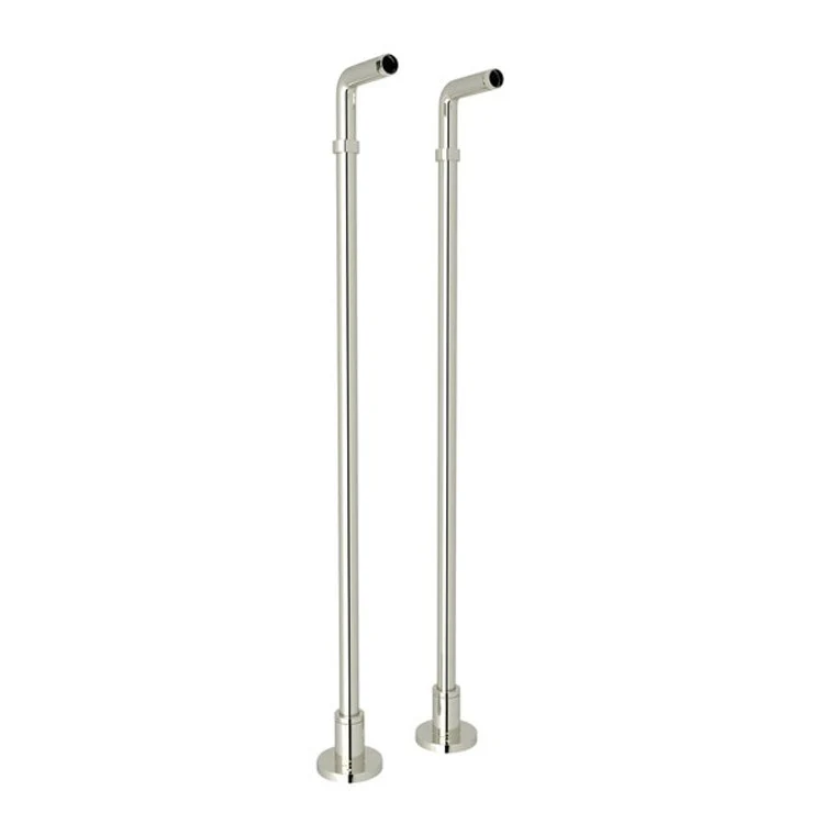 Floor Pillar Legs Unions Set of Two Polished Nickel 3-15/32 x 34-7/8 Inch 1/2IN Female NPT Brass for Exposed Tub Fillers - Frankwebs