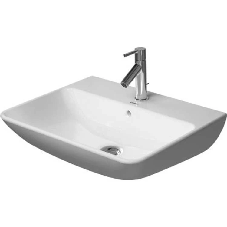 Lavatory Sink ME by Starck Wall Mount with Overflow 23-5/8 x 18-1/8 Inch 7-7/8 Inch Spread Rectangle White 3 Hole - Frankwebs