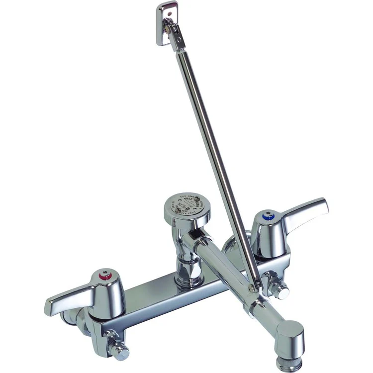 Service Faucet Wall Mount 8 Inch Spread 2 Lever ADA WaterSense Chrome - Frankwebs