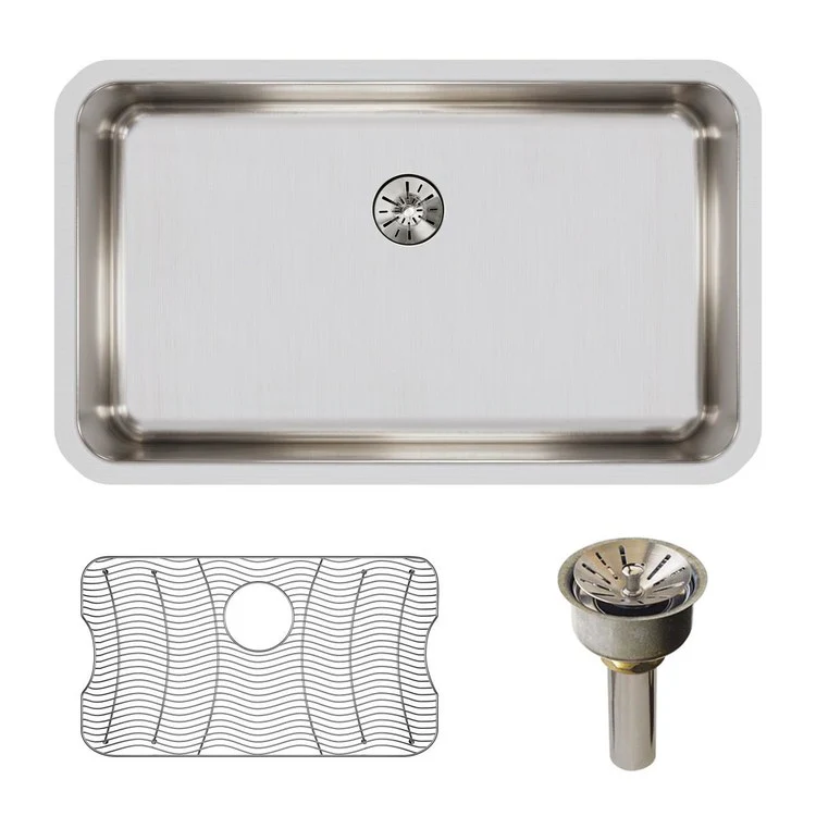 Kitchen Sink Gourmet 30.5 x 18.5 Inch Single Bowl Kit with Perfect Drain Lustrous Satin Undermount - Frankwebs