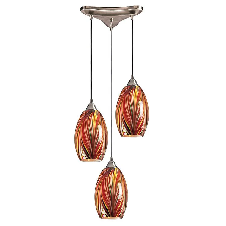 Mulinello Three-Light Triangular Pan Pendant - Frankwebs