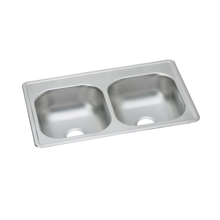 Kitchen Sink Dayton 33 x 19 Inch Double Bowl Equal Elite Satin Top Mount - Frankwebs