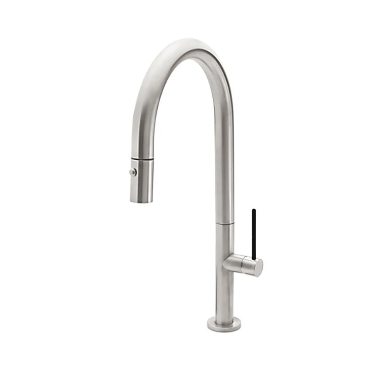 Kitchen Faucet Poetto 1 BST Series Lever ADA Satin Nickel Pull-Down High Arc Spout Height 10-11/16 Inch 1.8 Gallons per Minute - Frankwebs