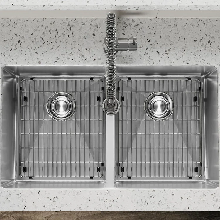 Kitchen Sink Crosstown 31.5 x 18.5 Inch Double Bowl Equal 1 Hole Polished Satin Undermount - Frankwebs