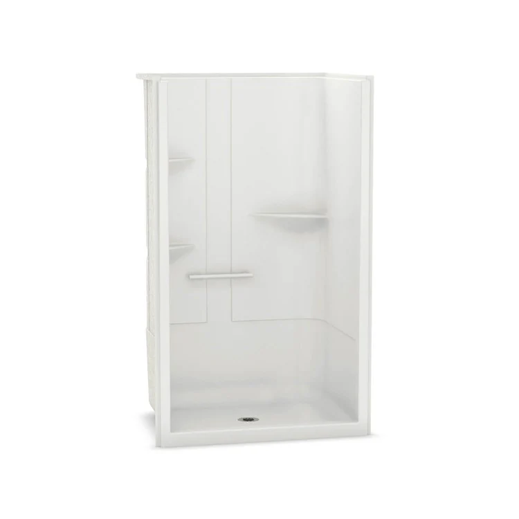 Shower Allia Rectangular White 48 x 34 x 79 Inch Acrylic Left Seat Center Drain - Frankwebs