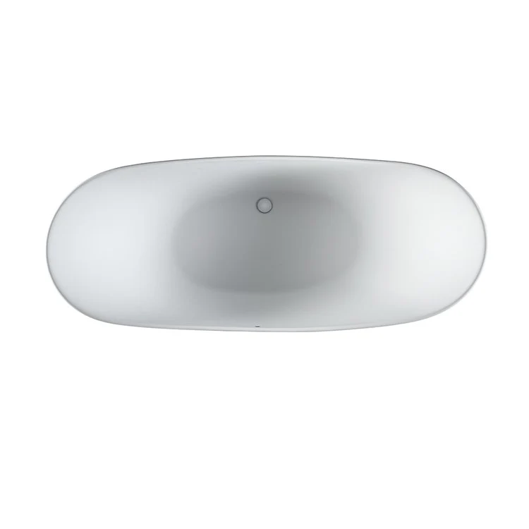 Soaking Tub Juliet 66.75 x 28.75 Inch Freestanding Center White Matte Sculpturestone 69 Gallons 28 Inch - Frankwebs