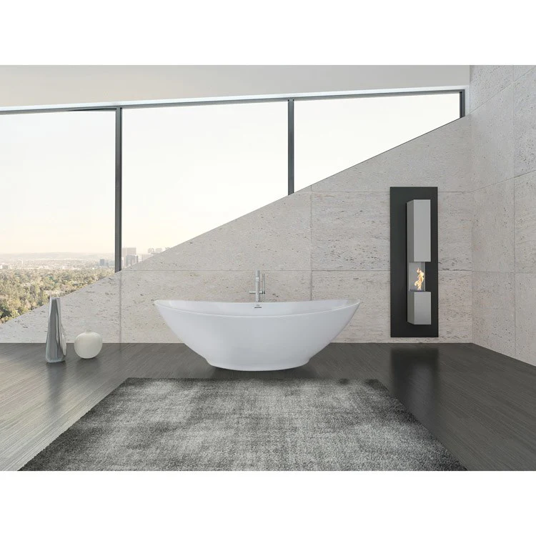 Soaking Tub Metro Collection Logan 72 x 38 Inch Freestanding Tub Only Center Biscuit Hydroluxe SS - Frankwebs