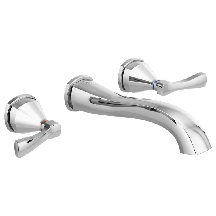 Lavatory Faucet Stryke Wall Mount Trim 8 Inch Spread 2 Lever ADA WaterSense Lumicoat Chrome 1.2 Gallons per Minute Less Drain 3 Hole - Frankwebs