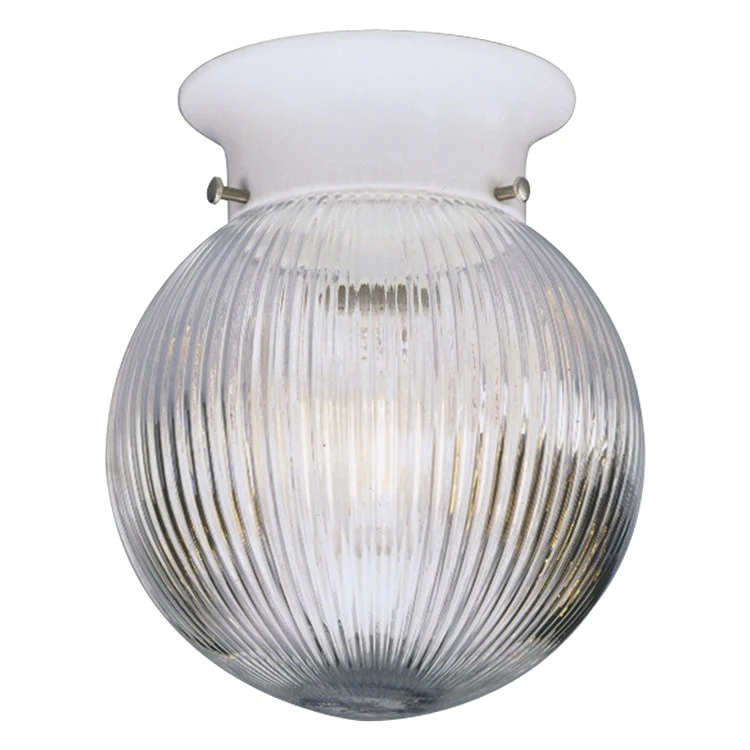 Madison Single-Light Flush Mount Ceiling Light with Ribbed Glass Shade - Frankwebs