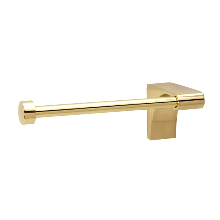 Toilet Paper Holder Luna Right Single Post Unlacquered Brass 4-7/8 Inch 2-3/4 Inch Wall Mount - Frankwebs
