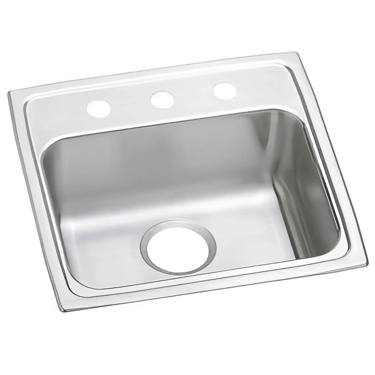 Kitchen Sink Lustertone Gourmet 19 x 18 Inch Single Bowl ADA Lustrous Highlighted Satin Top Mount Rectangle Drain Location Rear Center Depth 4 Inch Full Spray Sides and Bottom - Frankwebs