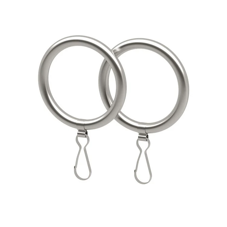 Shower Curtain Ring Set of 2 Satin Nickel Brass - Frankwebs