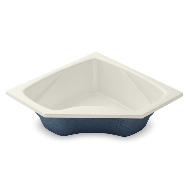 Tub 59 x 59 x 21-1/2 Inch Corner Apronless Seatless Self-Rimming Front Center Drain Outlet Biscuit AcrylX - Frankwebs