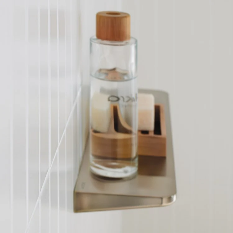 Shelf Universal Circular Wall Mount Brushed Gold Optic 16 Inch Metal - Frankwebs