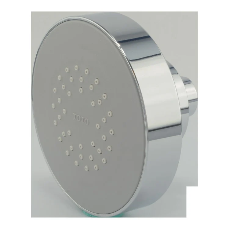 Showerhead Oberon 1 Function Round Polished Chrome 4-1/8 Inch 1.75 Gallons per Minute Air Injected & AeroJet+ Technology Enhanced Flow Trajectory Rubber Nozzles - Frankwebs