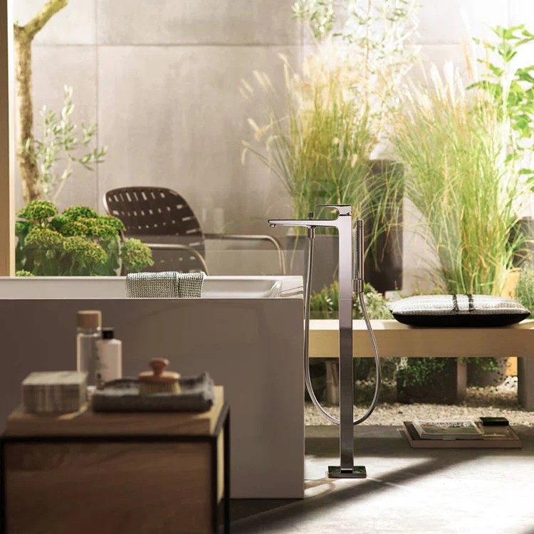 Metropol Floor Mount Freestanding Tub Filler with Handshower - Frankwebs