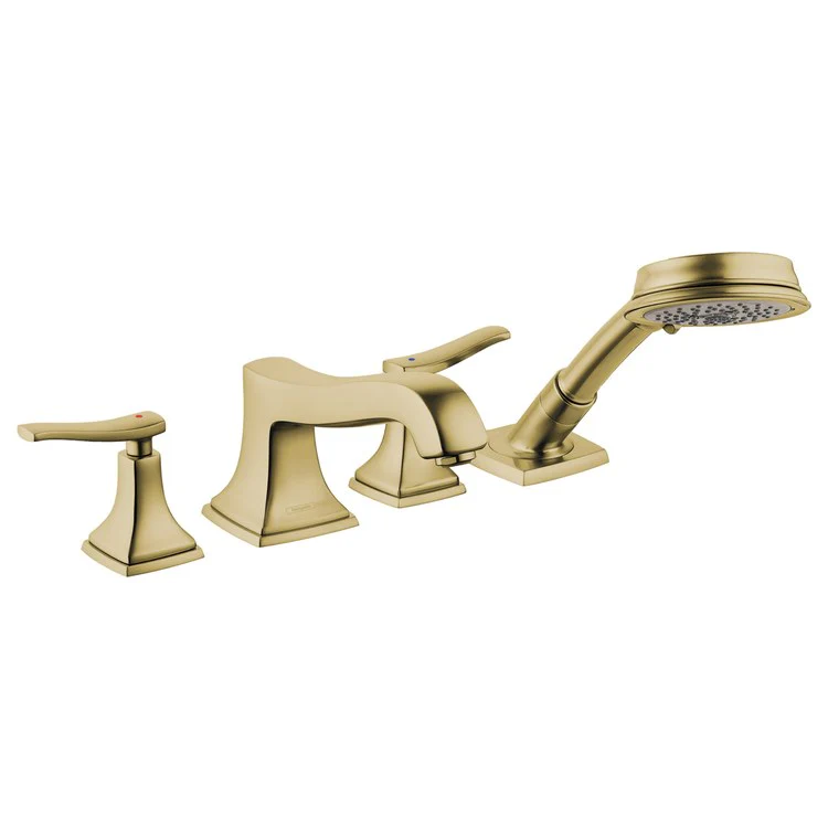 Roman Tub Trim Metropol Classic with Handshower 2 Lever Matte Black 8 Inch Spread 5.0 Gallons per Minute - Frankwebs