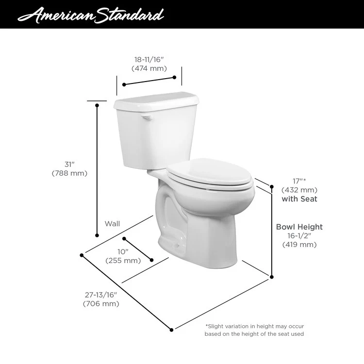 Colony Right Height Elongated 2-Piece Toilet with Left-Hand Lever/10