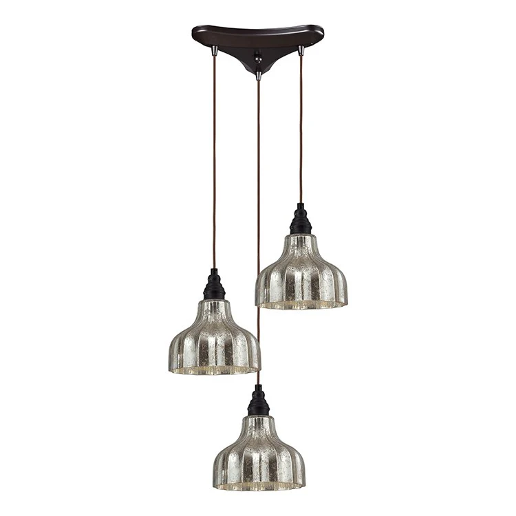 Danica Three-Light Triangular Pan Pendant - Frankwebs