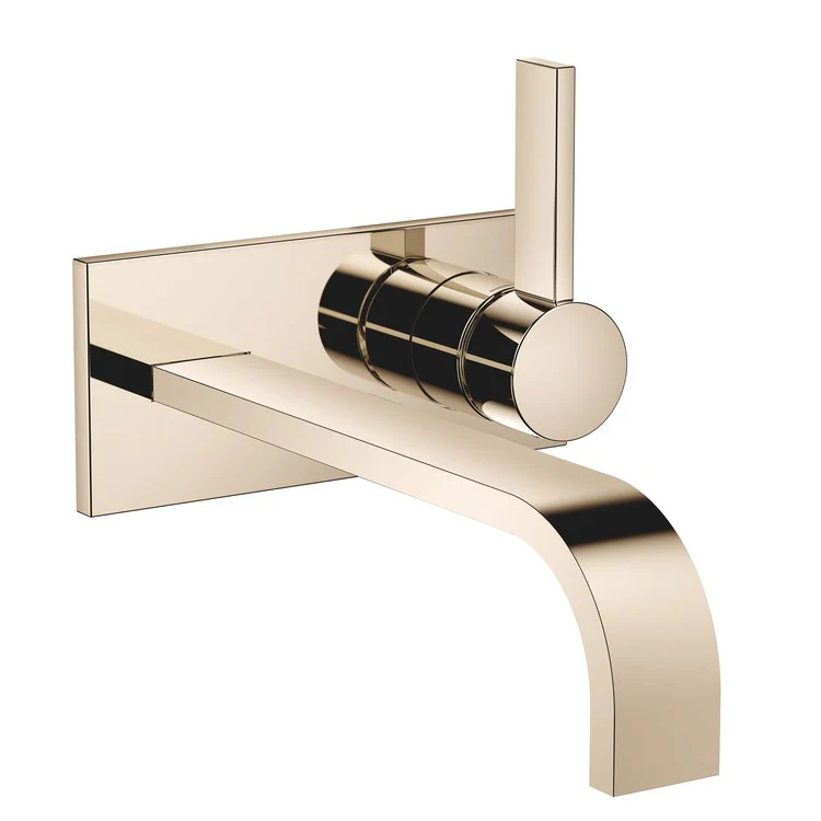 Lavatory Faucet MEM Wall Mount Mixer 1 Lever ADA Champagne 1.2 Gallons per Minute Less Drain 2 Hole - Frankwebs