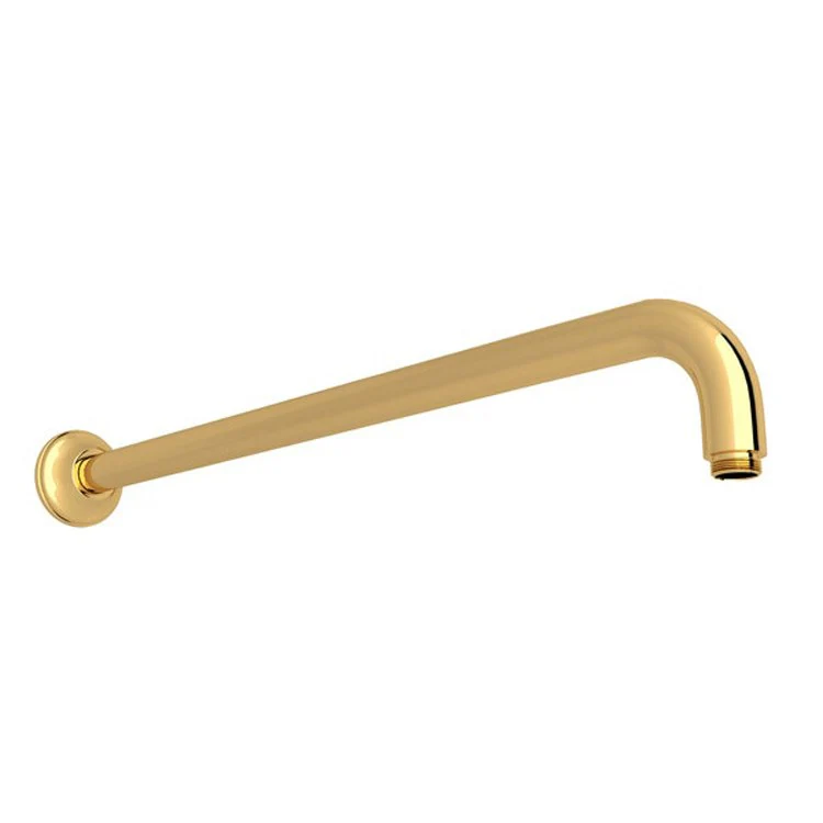 Shower Arm Unlacquered Brass 21 Inch 1/2 Inch Male Inlet 1/2 Inch Male Outlet Brass Angled Down Wall Mount - Frankwebs