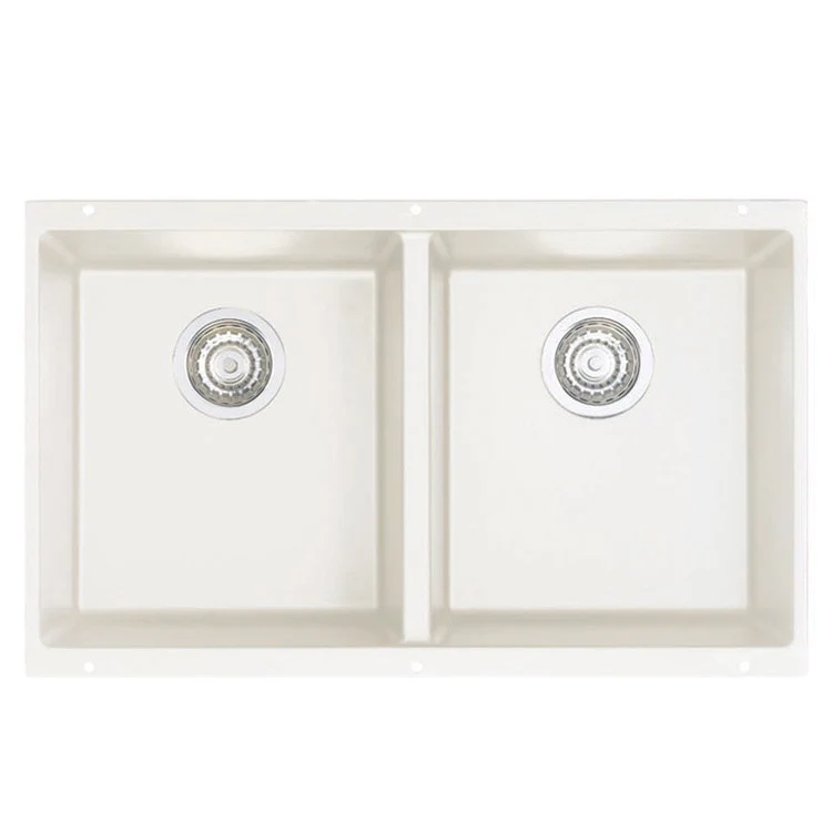 Kitchen Sink Precis 30 x 18 Inch Double Bowl Equal Double Coal Black Undermount Rectangle Silgranit - Frankwebs