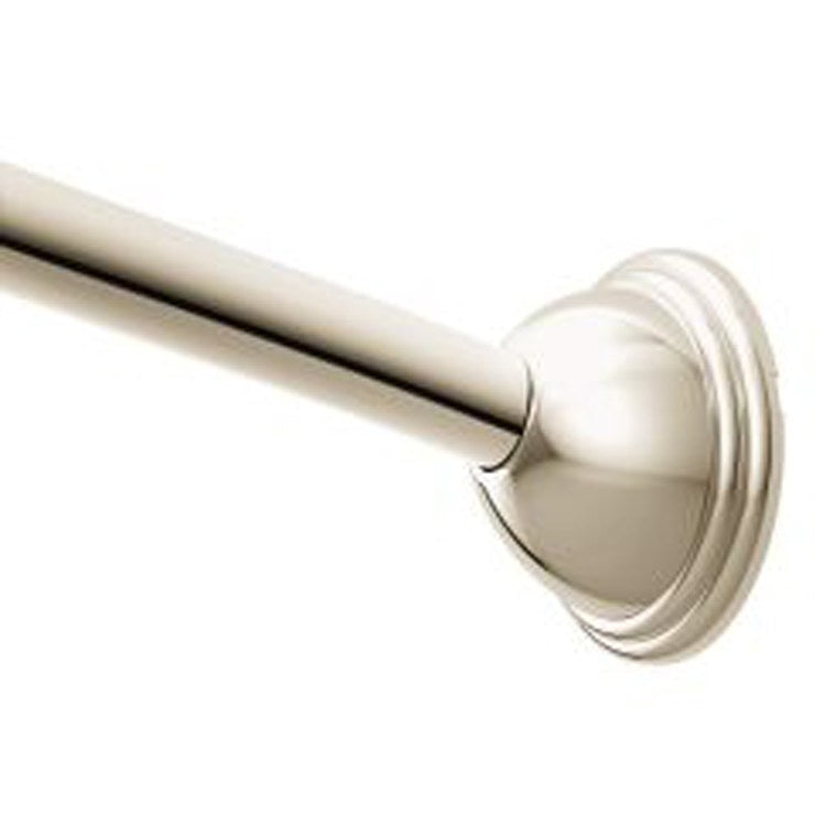 Adjustable-Length Curved Stainless Steel Shower Rod with Concealed Mount Flanges - Frankwebs