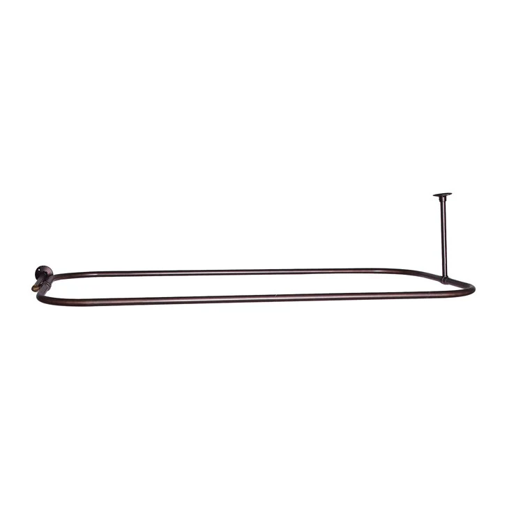 Shower Rod Rectangular with Side Support Polished Nickel 48 x 24 Inch Brass - Frankwebs