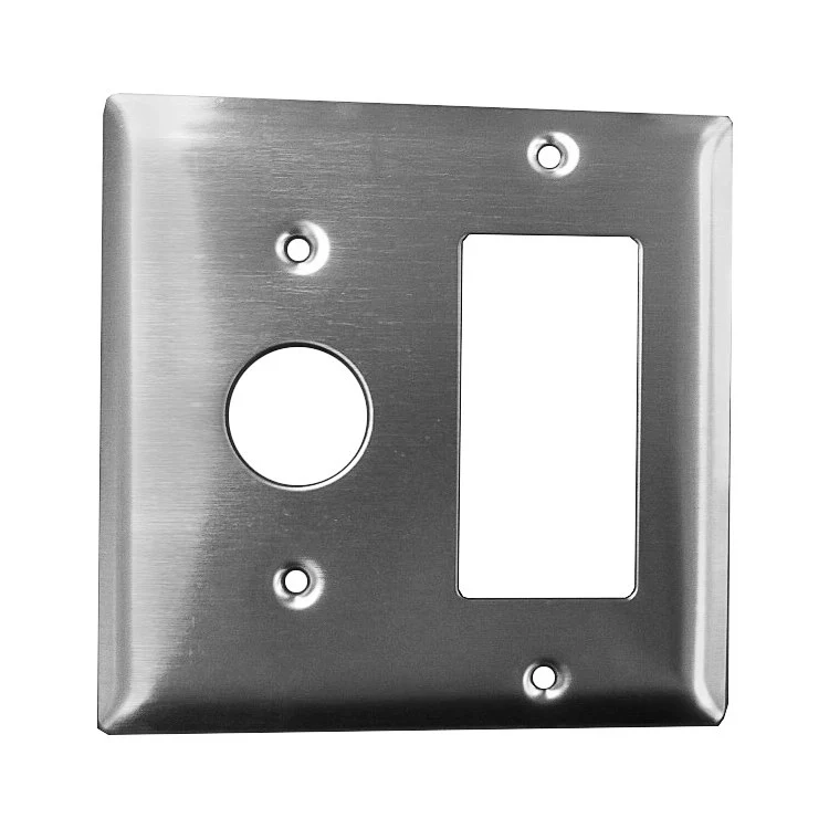 Faceplate Jeeves Double Gang 4-1/2 x 4-1/2 Inch Brushed Stainless for Hardwire Towel Warmer - Frankwebs