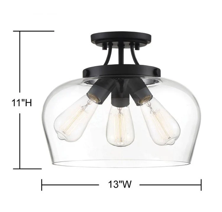 Octave Three-Light Semi-Flush Mount Ceiling Fixture - Frankwebs