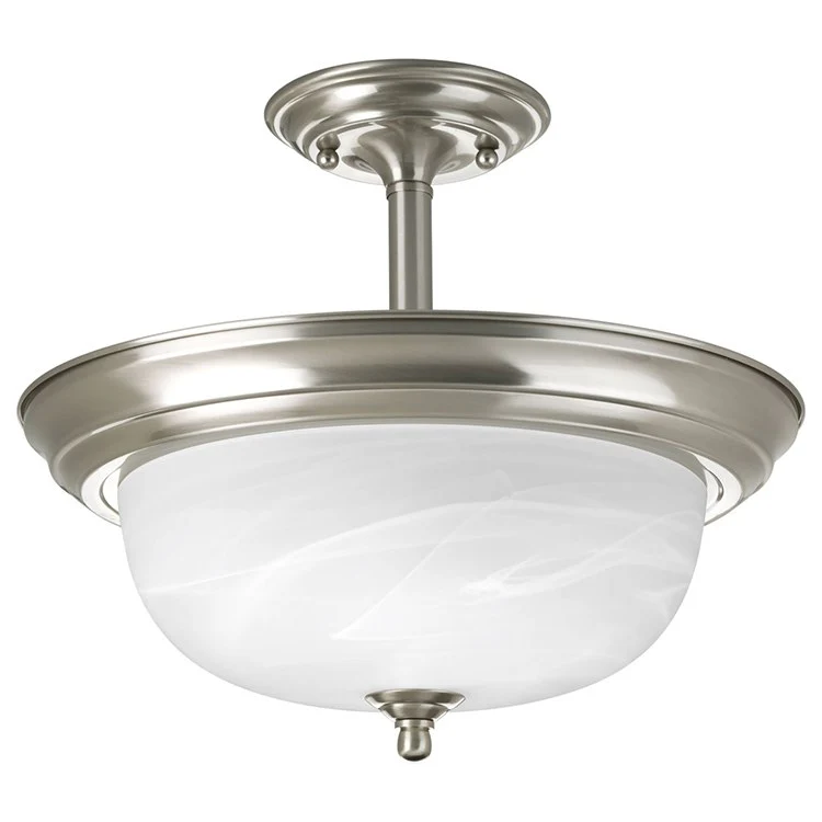 Melon Two-Light Semi-Flush Mount Ceiling Light with Alabaster Glass - Frankwebs
