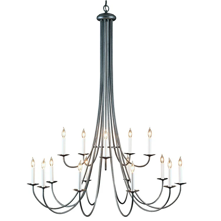 Simple Sweep Fifteen-Light Two-Tier Chandelier - Frankwebs