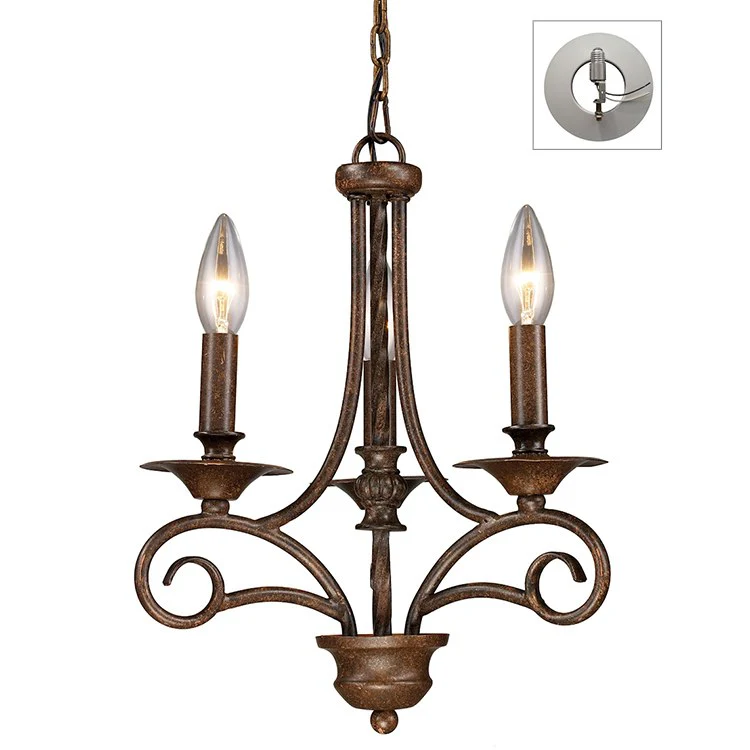 Gloucester Three-Light Chandelier with Recessed Lighting Kit - Frankwebs