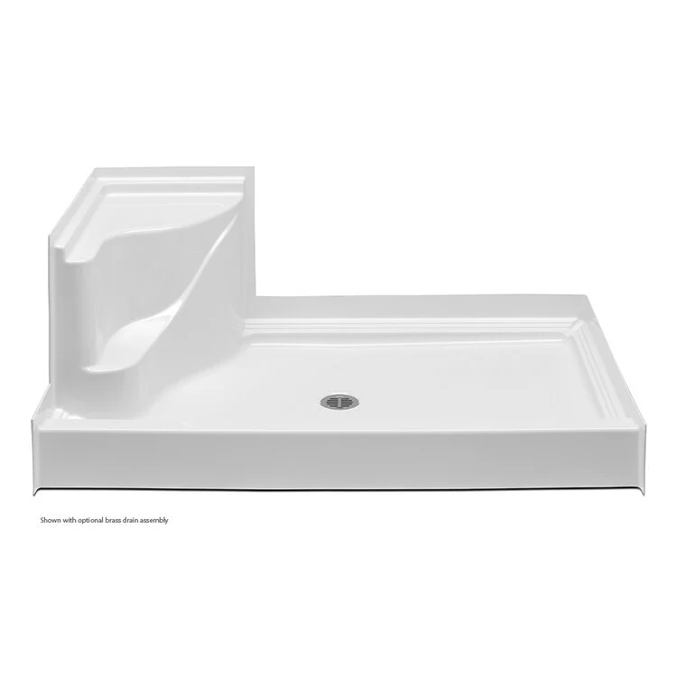 Shower Base Shower Pan Left Hand Seat Biscuit 60 x 34 x 21 Inch Acrylic Right Hand Drain - Frankwebs