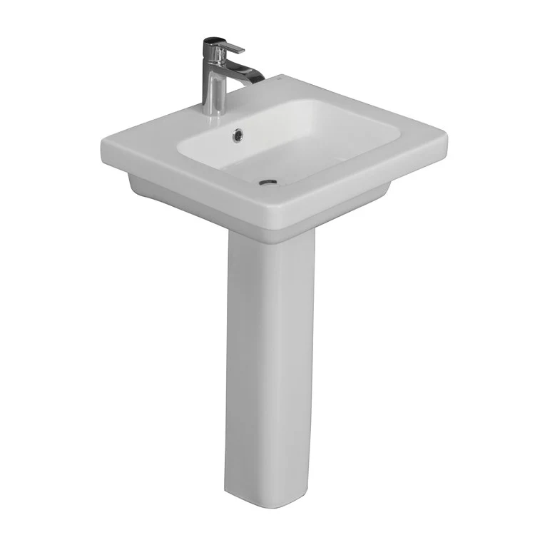 Pedestal Lavatory Resort 500 White Rectangular - Frankwebs