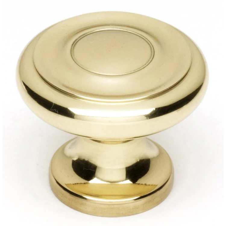 Knob II Collection Round Unlacquered Brass Brass 1 Inch 7/8 Inch 11/16 Inch - Frankwebs