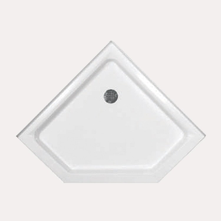 Shower Base Corner Almond 36 x 36 Inch Gelcoat Standard Polished Chrome Drain Included - Frankwebs