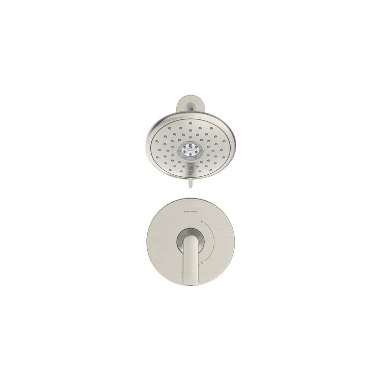 Shower Trim Aspirations 1 Lever Brushed Nickel WaterSense Includes 1.8 GPM Single Function Shower Head/Double Ceramic Disks Pressure Balance Cartridge Brass - Frankwebs
