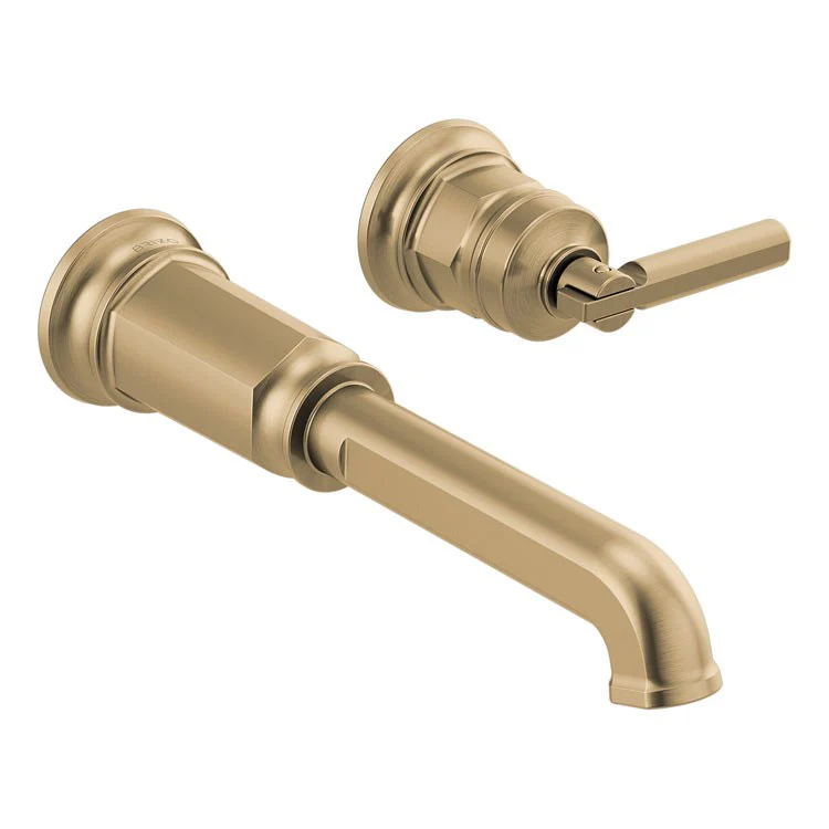 Lavatory Faucet Invari Wall Mount Less Handle ADA WaterSense Brilliance Luxe Gold 1.5 Gallons per Minute 2 Hole - Frankwebs