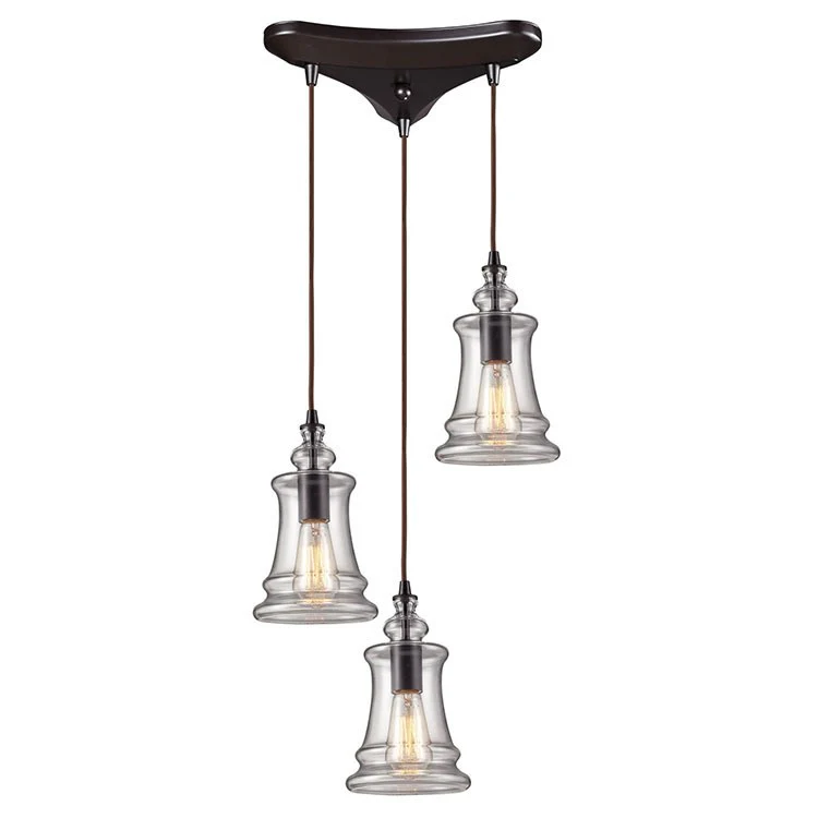 Menlow Park Three-Light Triangular Pan Pendant - Frankwebs
