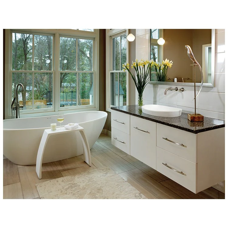Soaking Tub Elise 63 x 32 Inch Freestanding Center White Gloss Sculpturestone 86 Gallons 23-1/2 Inch - Frankwebs