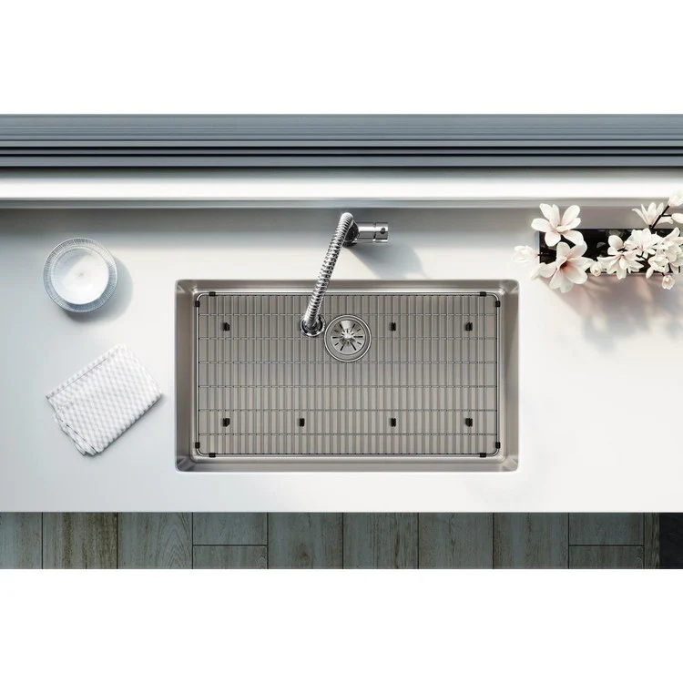 Kitchen Sink Lustertone Iconix 32.5 x 19.5 Inch Single Bowl Kit with Perfect Drain Luminous Satin Undermount - Frankwebs