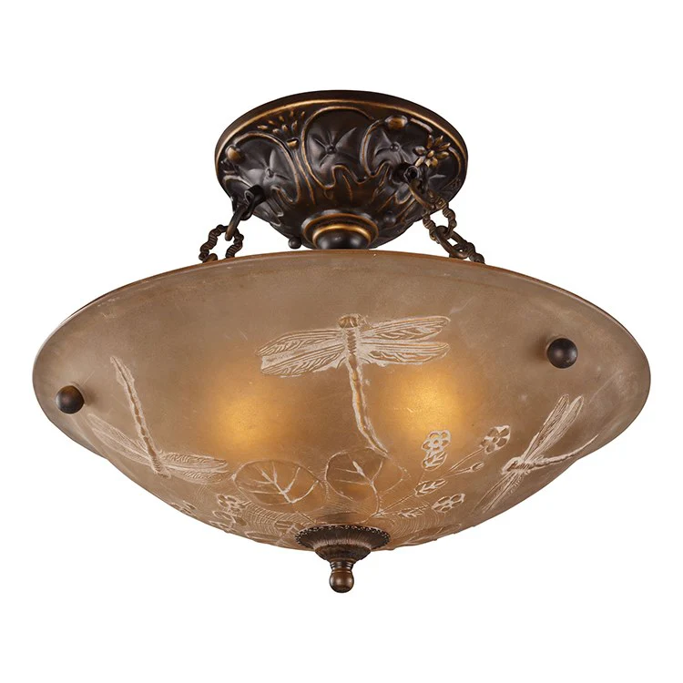 Restoration Three-Light Semi-Flush Mount Ceiling Fixture - Frankwebs