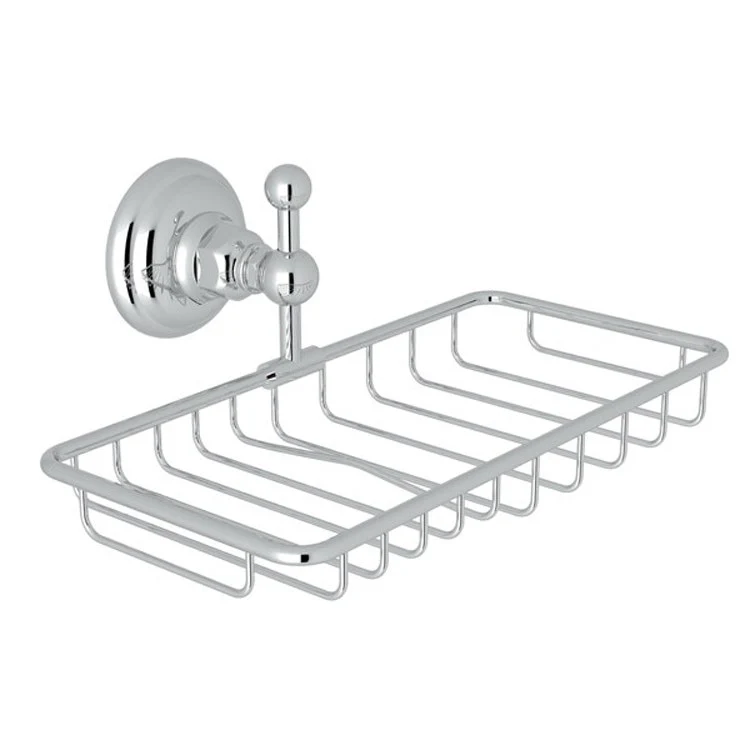 Soap Basket Double Polished Chrome 9-5/8 x 4-3/4 Inch Brass Wall Mount - Frankwebs